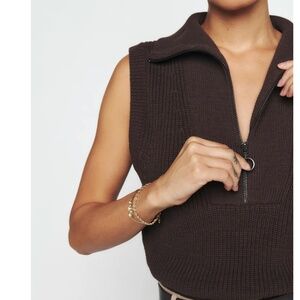 Reformation Alto Cotton Half Zip Sweater